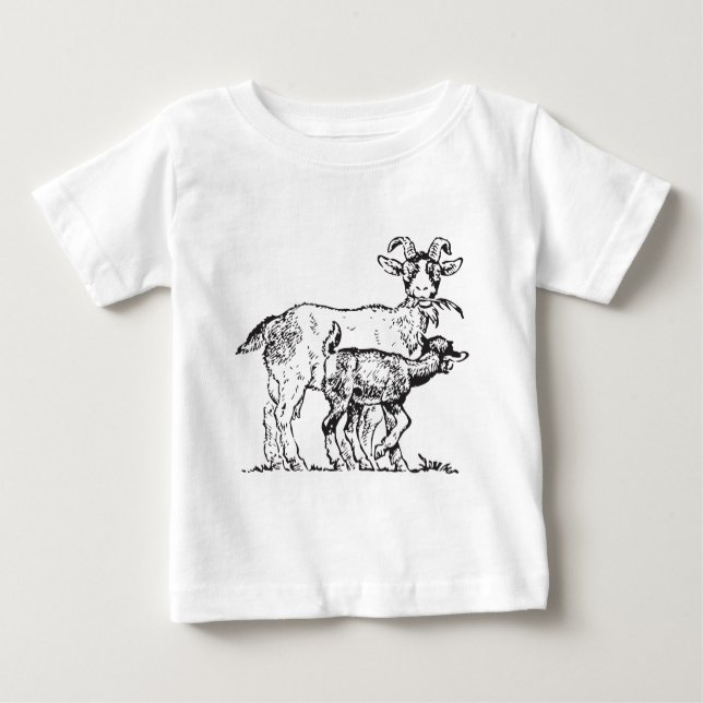 Goat and Kid Baby T-Shirt (Front)