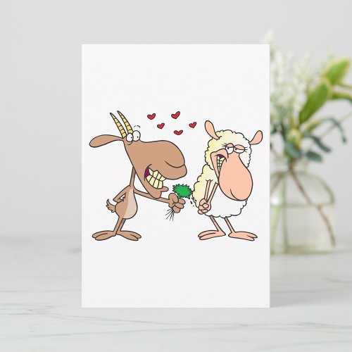 Goat And Sheep In Love Invitation
