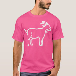 Goat Animal Badge Patch Line Art Icon Outline T-Shirt