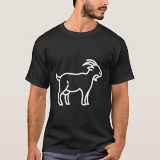 Goat Animal Badge Patch Line Icon Outline T-Shirt