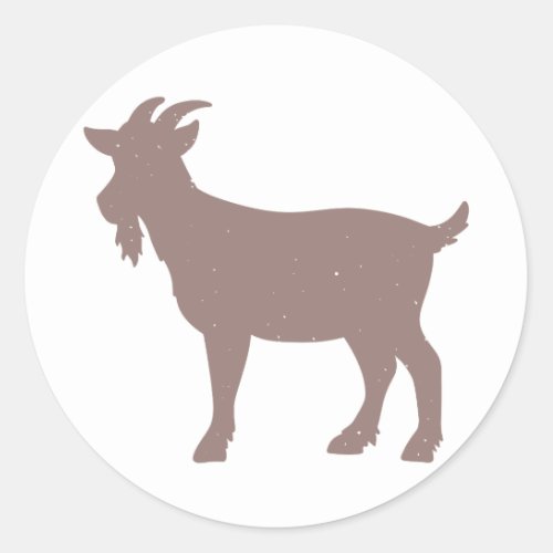 Goat animal farm silhouette classic round sticker