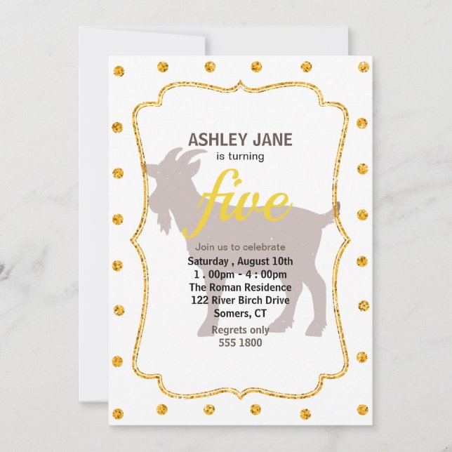 Goat animal farm silhouette invitation (Front)