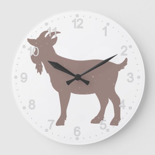 Goat animal farm silhouette large clock