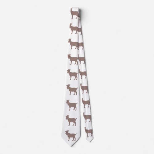 Goat animal farm silhouette neck tie