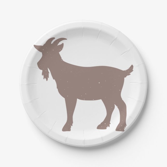 Goat animal farm silhouette paper plates (Front)
