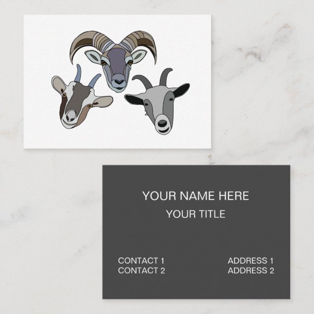Goat Animal Funny Goat Business Card (Front/Back)