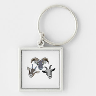 Goat Animal Funny Goat Keychain