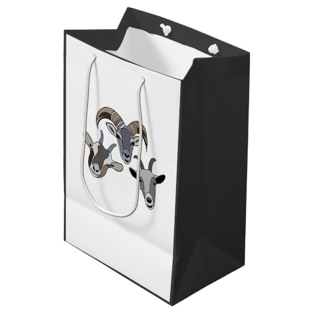 Goat Animal Funny Goat Medium Gift Bag (Front Angled)