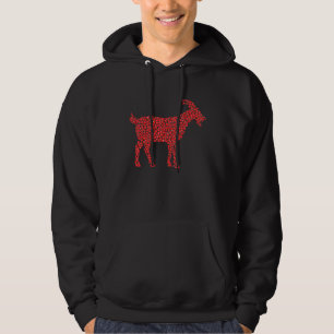 Goat Animal Heart Shape Goat Valentine Day Hoodie
