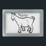 Goat Animal Thunder_Cove Belt Buckle<br><div class="desc">outline of a goat ,  customize with your own greeting,  name,  message,  etc</div>