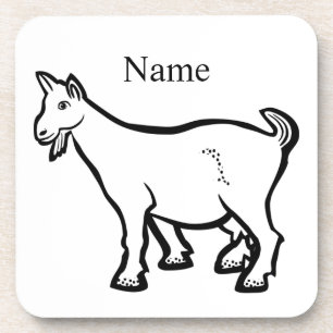 Goat Animal Thunder_Cove Beverage Coaster