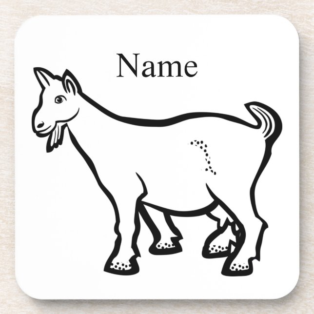 Goat Animal Thunder_Cove Beverage Coaster (Front)