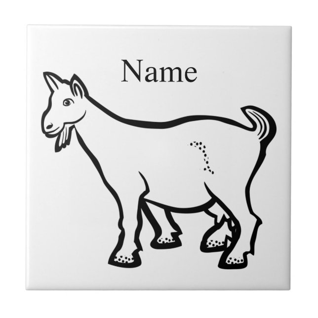 Goat Animal Thunder_Cove Ceramic Tile (Front)