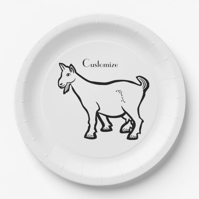 Goat Animal Thunder_Cove  Paper Plates (Front)
