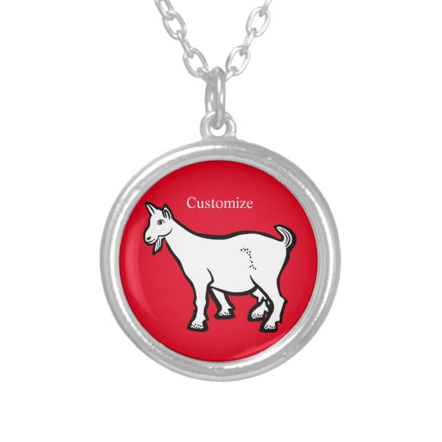 Goat Animal Thunder_Cove Silver Plated Necklace (Front)