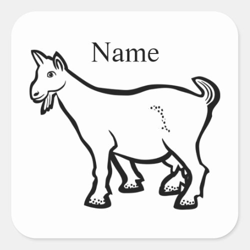 Goat Animal Thunder_Cove  Square Sticker