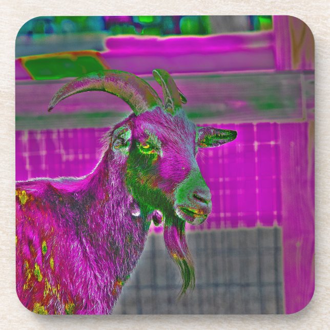 Goat Art Beverage Coaster (Front)