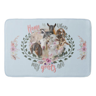 GOAT ART   Home is Where My Goats Are GetYerGoat Bathroom Mat