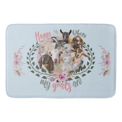 GOAT ART  Home is Where My Goats Are GetYerGoat Bathroom Mat