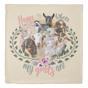 GOAT ART Home is Where My Goats Are GetYerGoat Duvet Cover