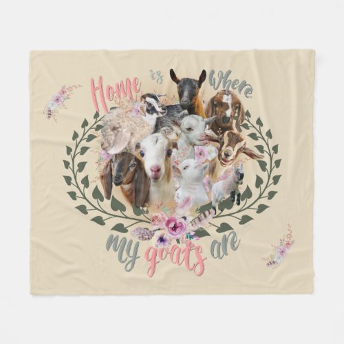 GOAT ART  Home is Where My Goats Are GetYerGoat Fleece Blanket