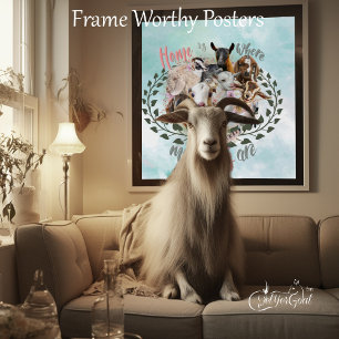 GOAT ART   Home is Where My Goats Are GetYerGoat Poster
