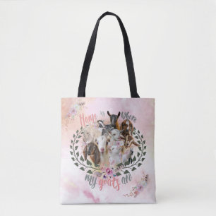 GOAT ART Home is Where My Goats Are GetYerGoat Tote Bag