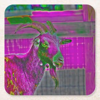 Goat Art Square Paper Coaster