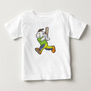 Goat as Batsman with Cricket bat Baby T-Shirt
