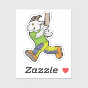Goat as Batsman with Cricket bat Sticker