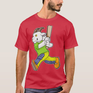 Goat as Batsman with Cricket bat T-Shirt