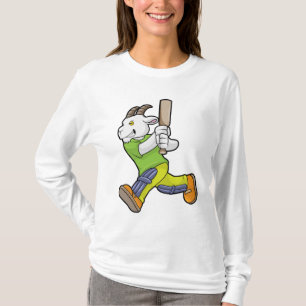 Goat as Batsman with Cricket bat T-Shirt