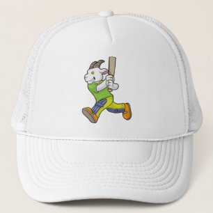 Goat as Batsman with Cricket bat Trucker Hat