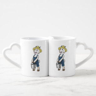 Goat as Farmer with Bucket Coffee Mug Set