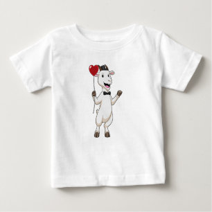 Goat as Groom with Heart Balloon Baby T-Shirt