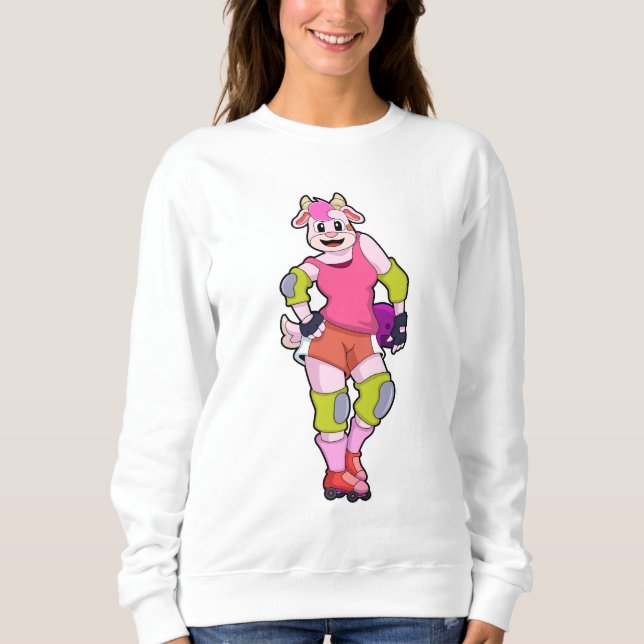 Goat as Inline Skater with Inline Skates Sweatshirt (Front)