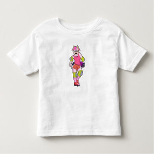 Goat as Inline Skater with Inline Skates Toddler T-shirt