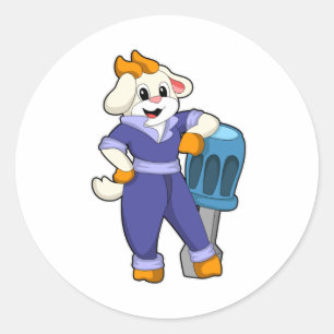 Goat as Mechanic with Screwdriver Classic Round Sticker
