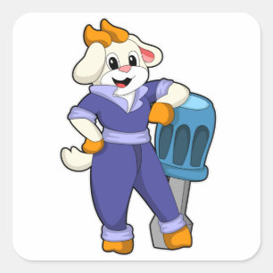 Goat as Mechanic with Screwdriver Square Sticker