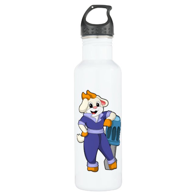 Goat as Mechanic with Screwdriver Stainless Steel Water Bottle (Front)