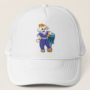 Goat as Mechanic with Screwdriver Trucker Hat
