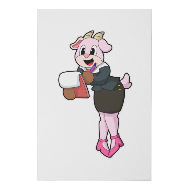 Goat as Secretary with High Heels Faux Canvas Print (Front)