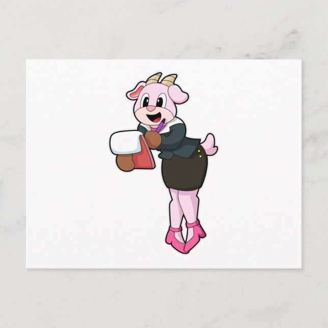 Goat as Secretary with High Heels Postcard (Front)