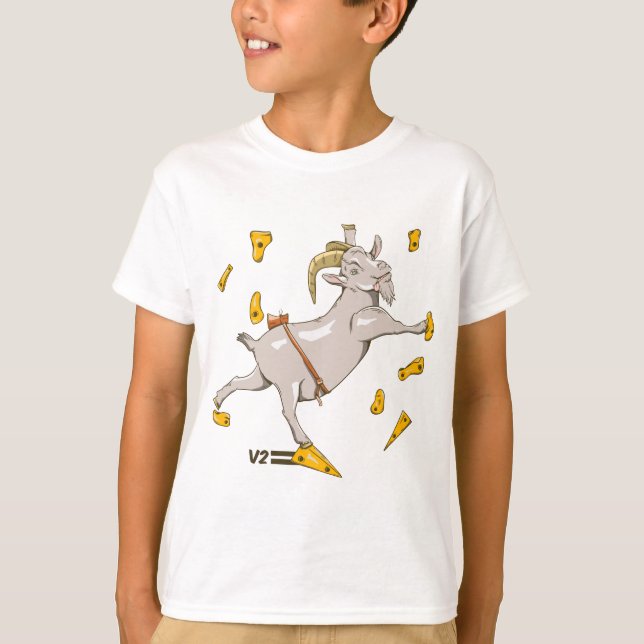 Goat at a climbing gym T-Shirt (Front)
