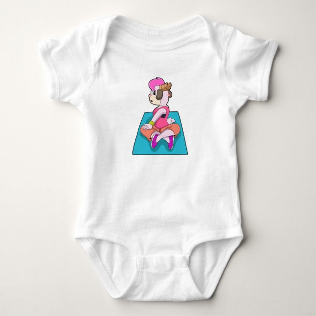 Goat at Yoga on Yoga mat Baby Bodysuit (Front)