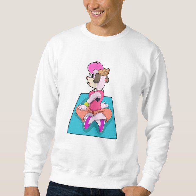 Goat at Yoga on Yoga mat Sweatshirt (Front)