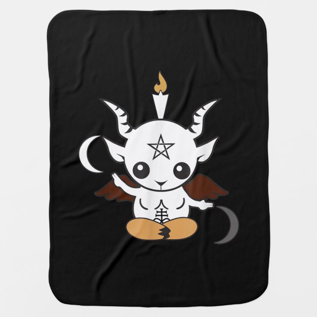 Goat Baphomet Halloween Gift Baby Blanket (Front)