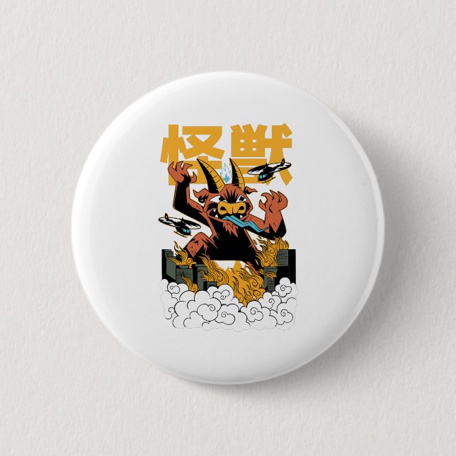 Goat baphomet monster attack button (Front)