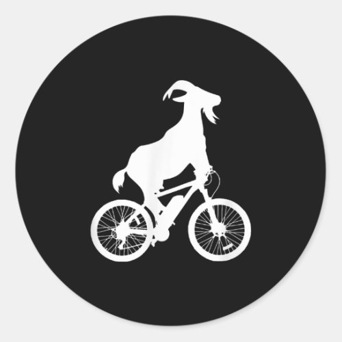 Goat Bicycle Rider Funny Goat Lover Graphic Classic Round Sticker