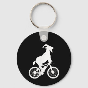 Goat Bicycle Rider Funny Goat Lover Graphic Keychain